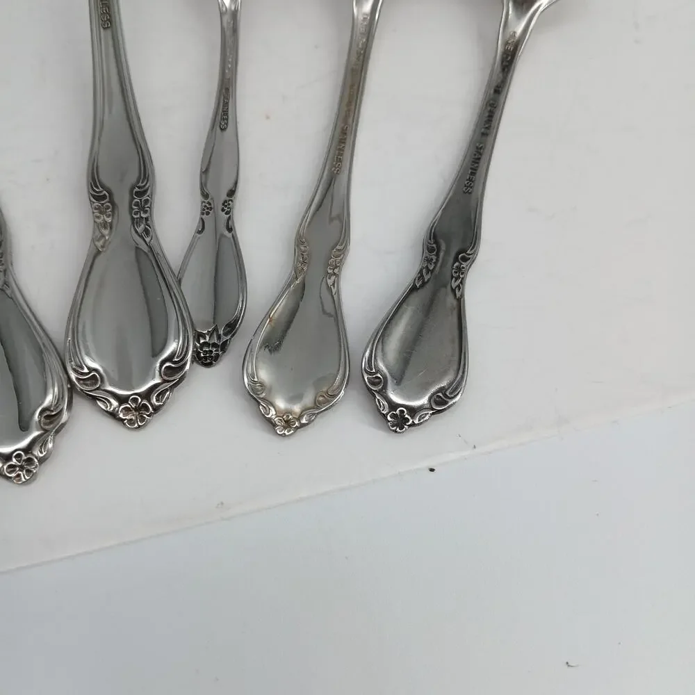 7X Serving Oneida CHATEAU Stainless Ladle Sugar Spoon Toddler Slotted Glossy USA